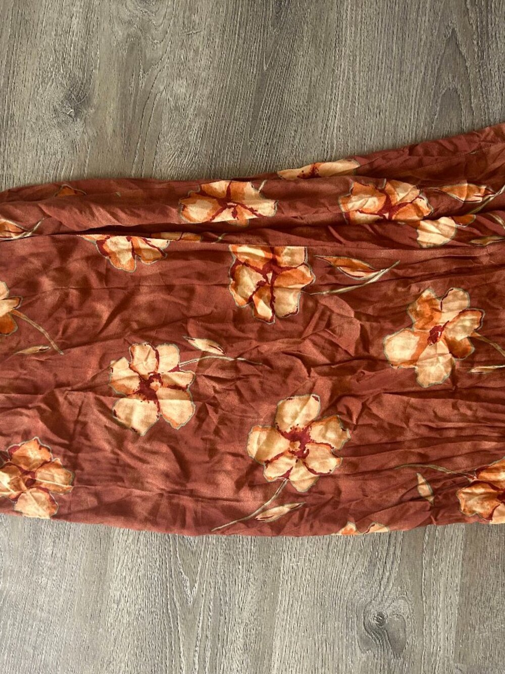 Lee Winter Vintage floral maxi faux wrap skirt with pearl buttons size small